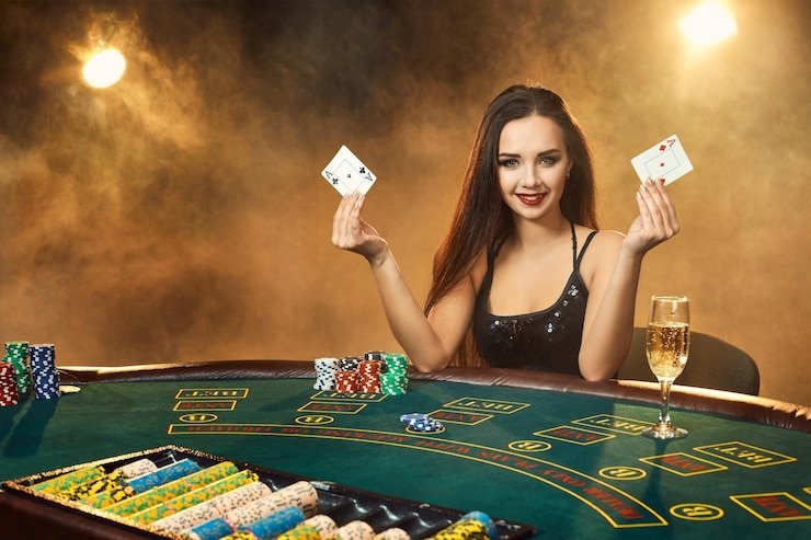 Antarmuka meja Andar Bahar di Asia Gaming dengan dealer dan pemain